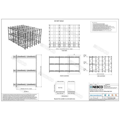 Push Back Racking 2D CAD