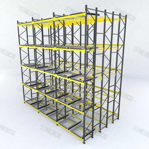 Push Back Racking 3D