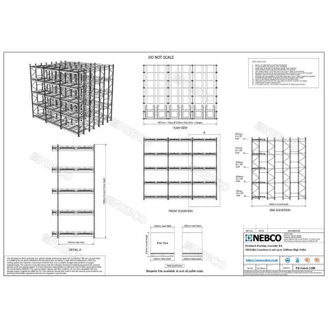Push Back Racking 2D CAD