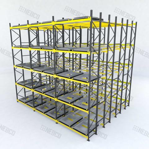 Push Back Racking 3D